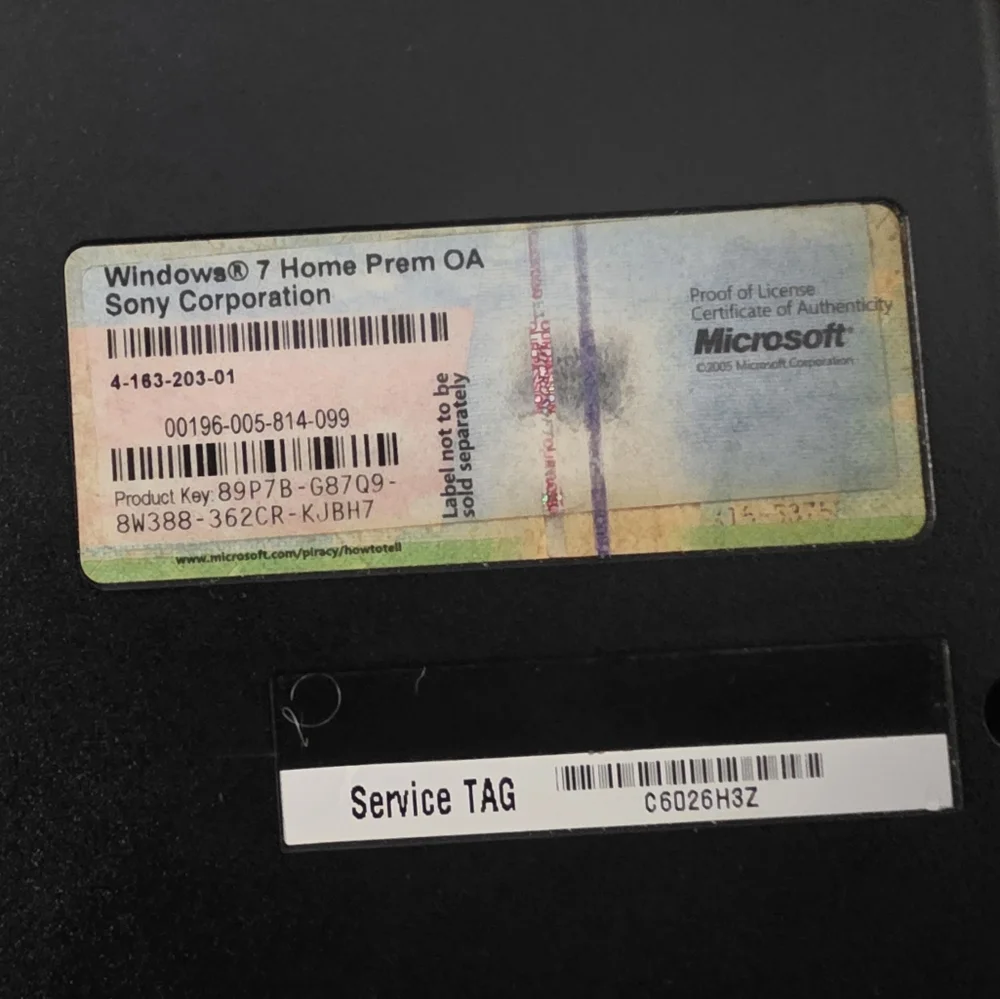Sony Silver VAIO Laptop(Works But With Flaws)